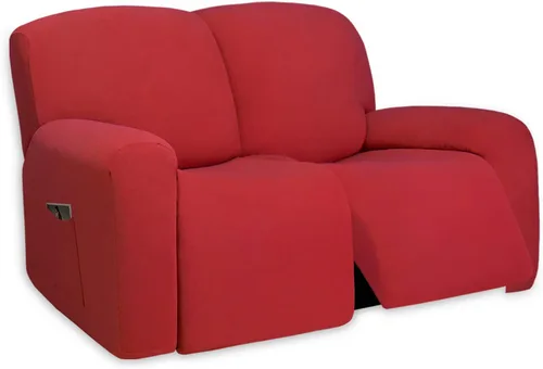 Vista 29 de PureFit Funda súper elástica para sofá reclinable con bolsillo, funda de sofá suave y antideslizante de elastano, lavable, protector de muebles