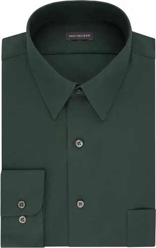 Vista 3 de Van Heusen - Camisa de vestir de tela de popelina para hombre, unicolor, corte ajustado