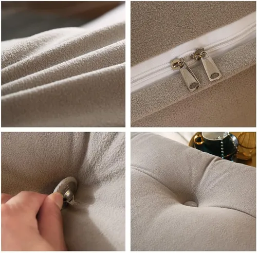 Vista 3 de Cabecera triangular grande, almohada de cuña para apoyabrazos de lectura, soporte de posicionamiento, cojín con funda extraíble, plata