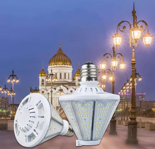 Vista 7 de dephen Bombilla LED de mazorca de maíz de 50 W, cono triangular de 6500 lúmenes, luz superior de poste base E26, reemplazo de halogenuros metálicos