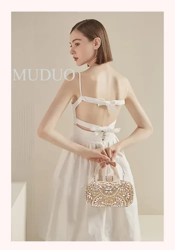 Vista 3 de Bolsos de mano de noche, bolso de mano para mujer, boda, graduación, fiesta, regalo de Navidad y fiesta de Navidad, dorado (G-Gold)