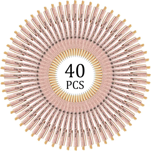 Vista 84 de Hasta 100 bolígrafos personalizados con nombre a granel, bolígrafo con purpurina de impresión personalizada, grabado gratis, texto con logotipo