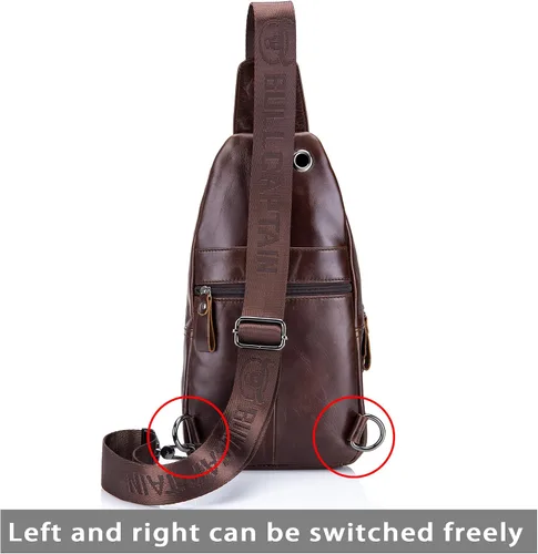 Vista 76 de LUKZIJAES Bolso bandolera de cuero genuino para hombre