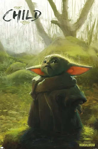 Vista 7 de Trends International Star Wars: The Mandalorian - Póster de pared del bosque, 22.375 x 34 pulgadas, paquete de póster y clip