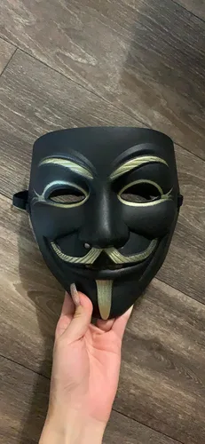 Vista 6 de Miuion Máscara de Guy Fawkes - V para vendetta, Anonymous Guy Cosplay para Halloween (congelado)