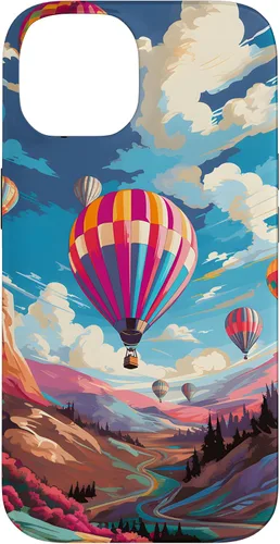 Vista 4 de Colorful Hot Air Balloons Pop Art Style Case for iPhone 17
