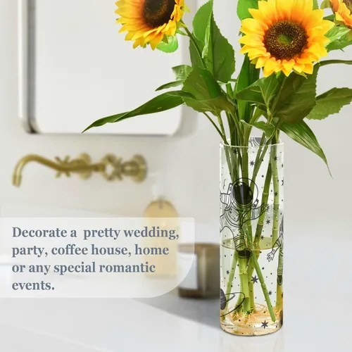 Vista 4 de Jarrón decorativo de plástico de líneas simples para decorar la sala de estar, mesa de boda, oficina, fiesta, jarrón, para centro de mesa