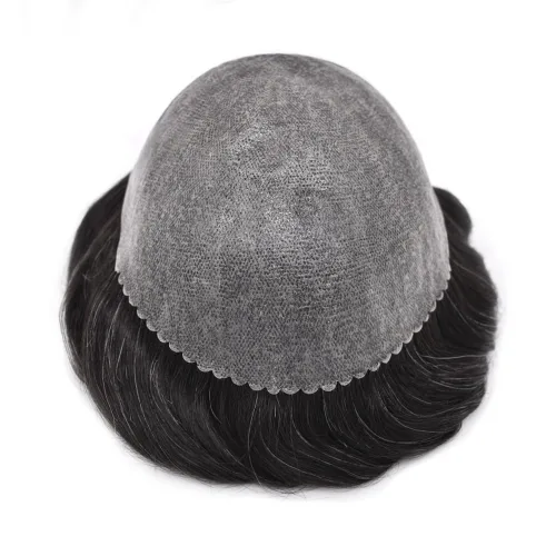 Vista 5 de LYRICAL HAIR Sistema de reemplazo de cabello para hombre, tupé de piel fina de polietileno, todo tipo de pieza de poliuretano para hombres, pieza