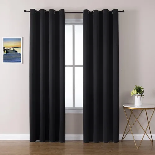 Vista 97 de ChrisDowa - Cortinas cortas para ventana de 40 pulgadas para dormitorio - Cortinas cortas con ojales y aislamiento térmico para oscurecer
