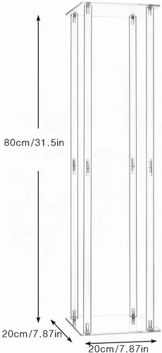 Vista 6 de 2 piezas de jarrones de acrílico transparente para mesas de boda, elevadores de flores de 31.5 pulgadas para columnas de exhibición, soporte