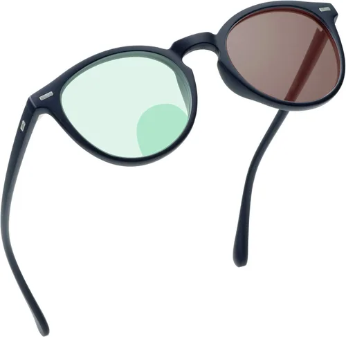 Vista 12 de YEIN - Lentes de lectura bifocales, lentes de sol grises fotocromáticos, para mujeres/hombres (azul marino, aumento de 0.00/+1.00)