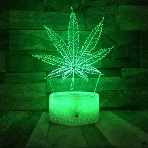 Vista 31 de 420 hojas 3D LED lámpara de mesa luz nocturna ilusión visual óptica decoración del hogar iluminación