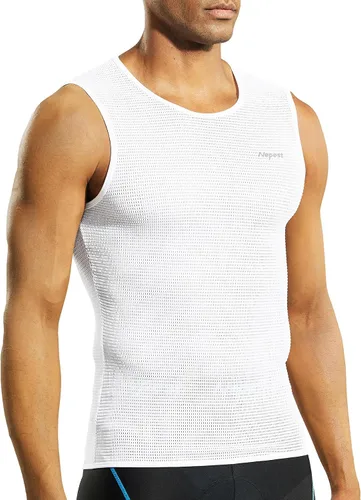 Vista 4 de Nepest Mens VestsShort Sleeve Biking Base Layer Breathable Mesh Sleeveless Cycling Baselayer Bicycle Ultralight Undershirts
