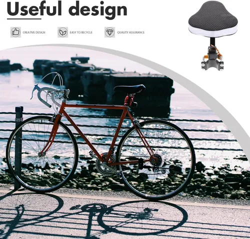 Vista 7 de Happyyami Asiento de bicicleta para niños, asiento de bicicleta de montaña cómodo acolchado fácil de instalar