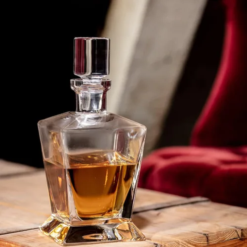 Vista 4 de Krosno - Decantador de whisky con tapón 25.4 oz Colección Caro Para uso en casa, restaurantes, fiestas Idea de regalo para bar mitzvah, boda