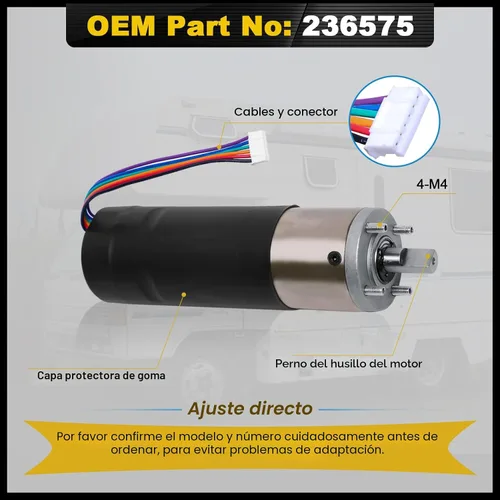 Vista 5 de 236575, motor deslizante en pared para RV compatible con el sistema deslizante en pared Lippert Schwintek, conjunto de motor IG-42 de 10 mm, motor