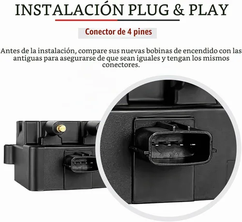Vista 5 de NPAUTO Paquete de bobinas de encendido compatible con H4 2.5L 2.5 1999 2000 2001 2002 2003 2004 Subaru Forester Impreza Outback Legacy Baja, UF240