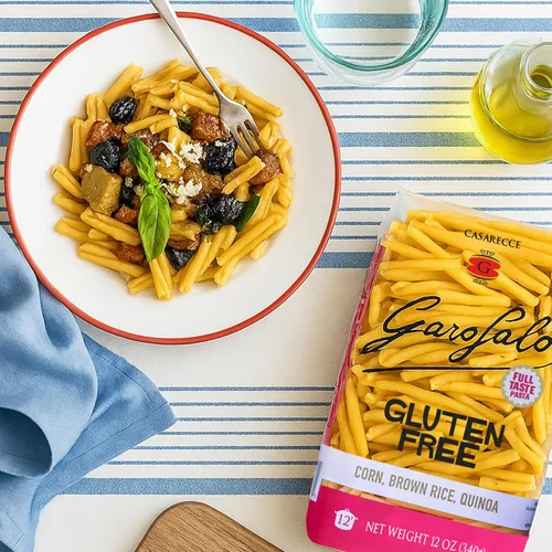 Vista 5 de Garofalo - Pasta Casarecce prémium sin gluten, hecha en Italia, maíz, arroz, mezcla de papa y quinua, dibujado en bronce, Al Dente (paquete de 2)