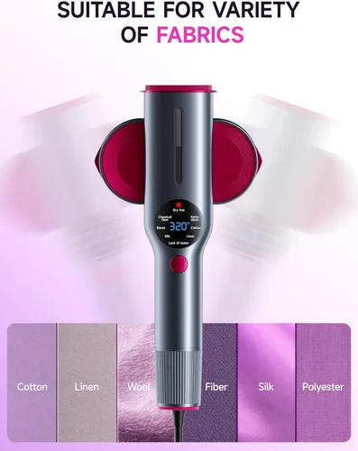 Vista 5 de DRFLASH Plancha y vaporizador 2 en 1 para ropa, calentamiento rápido en 15s, vaporizador portátil de 1200W, tamaño para viajes con gran panel