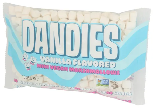 Vista 4 de Dandies Mini malvaviscos veganos, sin sabores artificiales, colorantes alimenticios, jarabe de maíz o gelatina, perfecto para asar, s'mores