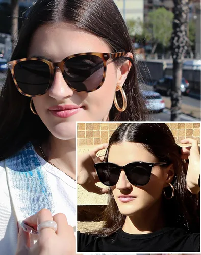 Vista 45 de FIMILU Paquete de 2 lentes de sol polarizados para mujer, lentes de protección UV400, montura grande, lentes de moda, elegantes