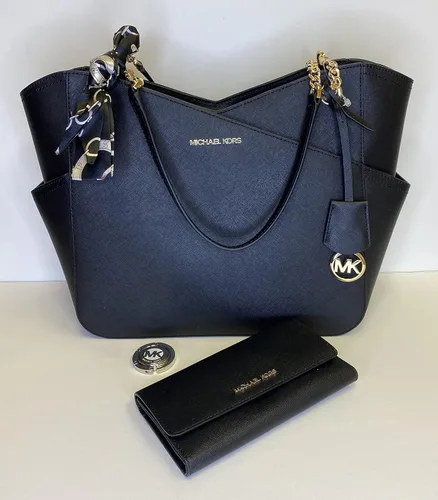 Vista 3 de Michael Kors Jet Set - bolsa de hombro para viaje con cadena grande, cartera triple Michael Kors Jet Set.