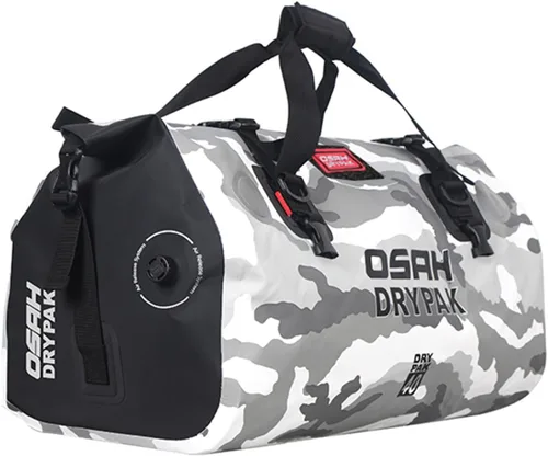 Vista 18 de Bolsa de lona impermeable y maleta - Bolsa seca para motocicleta, bolsas de sillín con cierre enrollable, gran espacio de almacenamiento, para Negro
