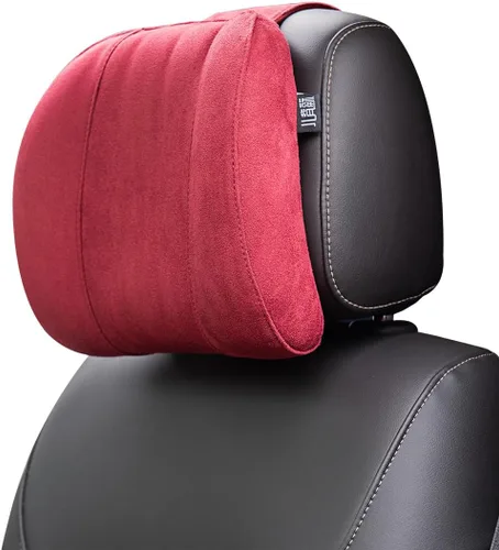 Vista 9 de Almohada para reposacabezas de automóvil, tela de gamuza suave, espuma viscoelástica, almohada para el cuello del automóvil, máxima comodidad y Beige