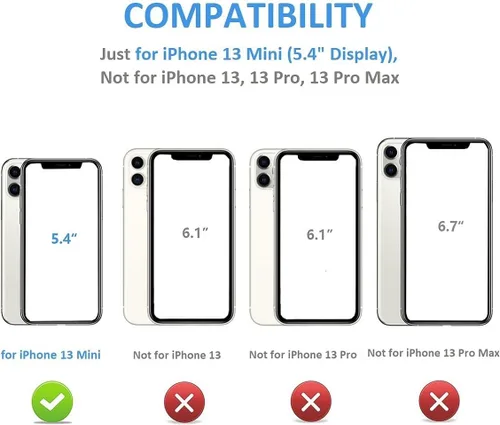 Vista 2 de ONETOP - Funda tipo cartera para iPhone 13 Mini con tarjetero, color negro Kickstand,ID/Cash Holder,Case Wallet with Card Slots,Double Magnetic