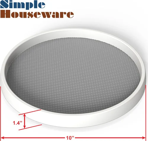 Vista 3 de Simple Houseware Bandeja giratoria organizadora de especias Lazy Susan de 10 pulgadas, paquete de 4