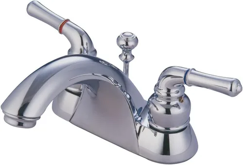 Vista 4 de Kingston Brass KB2628 Naples - Grifo de lavabo central de 4 pulgadas, níquel cepillado