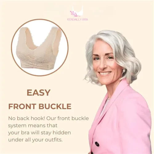 Vista 4 de Mirabel - Brasier para mujeres mayores, corpiño de corsé cómodo Mirabel con hebilla lateral cruzada frontal, con hebillas frontales