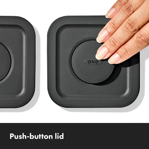 Vista 5 de OXO Good Grips - Juego de 5 recipientes para apretar mate, color negro mate
