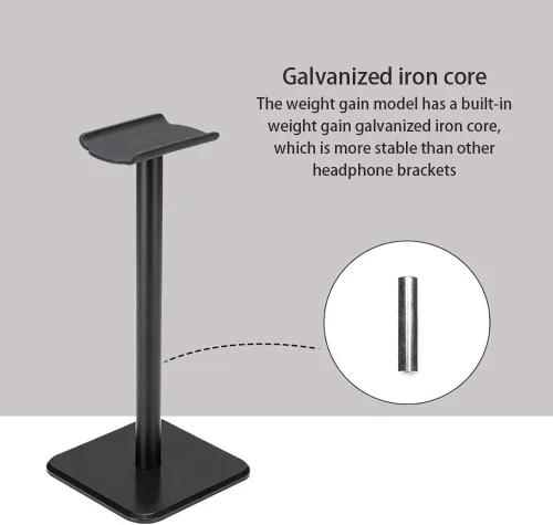 Vista 3 de Soporte de auriculares, soporte universal de metal de aluminio para AirPods Max, HyperX Cloud II, Xbox One, Turtle Beach, Sennheiser, Sony, Bose