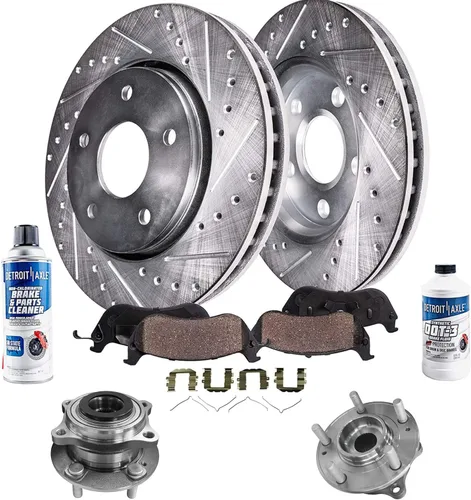 Vista 84 de Detroit Axle - 4 rotores de freno para Chevrolet Cruze 2014 2015 [modelos de motores de gas] Rotores de freno de disco perforados y ranurados