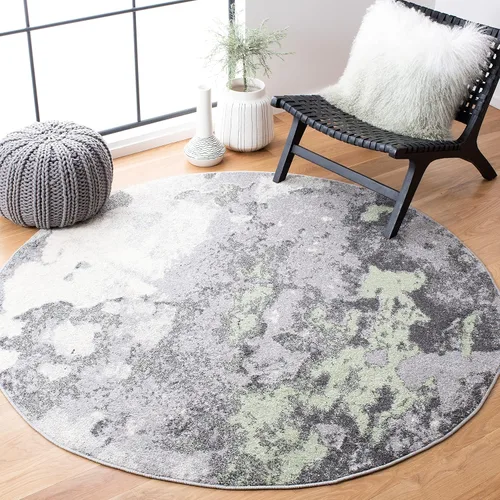 Vista 46 de SAFAVIEH Adirondack Collection - Alfombra decorativa, 2 pies 6 pulgadas x 4 pies, verde y gris, diseño abstracto moderno, no desprende pelusa