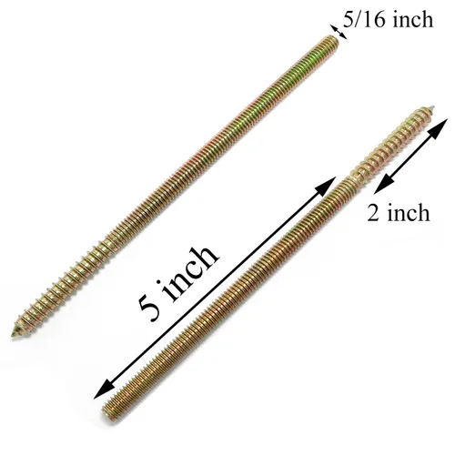 Vista 3 de 8 pernos de suspensión de 5/16-18 x 7 pulgadas, pernos de doble cabeza, tornillos autorroscantes en pulgadas para muebles