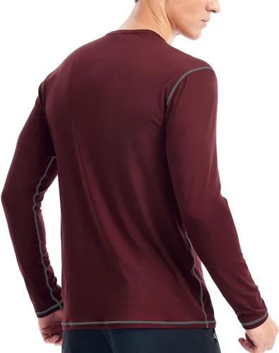Vista 2 de Zengjo Camiseta de capa base para hombre, manga larga, atlética, para correr, ligera