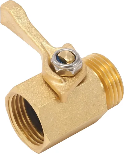 Vista 4 de M MINGLE Válvula de cierre de manguera de jardín de latón resistente, 3/4 pulgadas, paquete de 2 con 2 arandelas de manguera 2 Extra Garden Hose