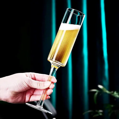 Vista 4 de Copas de champán de 5 onzas, juego de 8 copas de champán transparentes Vasos espumosos clásicos, Prosecco Toasting Champagne Flute Glass, Home
