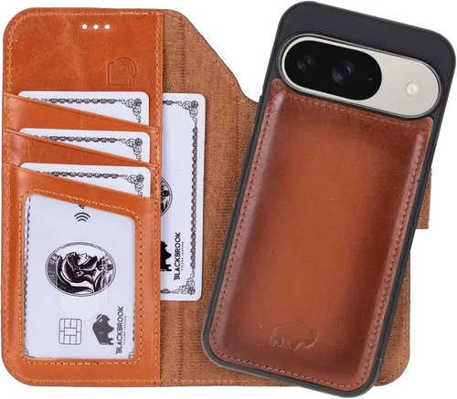 Vista 18 de BLACKBROOK Juego de funda y cartera magnética desmontable 2 en 1 para iPhone 13 Pro Max, cartera desmontable de cuero de grano completo Carter