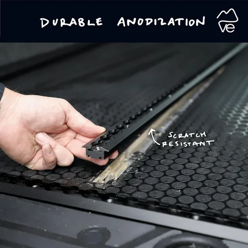 Vista 2 de VanEssential 48" Venture Track T-6 Aluminio L-Track anodizado negro (empotrado profundo HD 1/2 pulgada) - 2 unidades Negro - Empotrable Deep HD 1/2