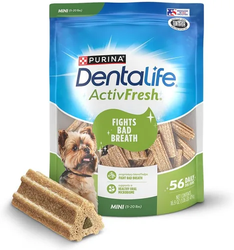 Vista 12 de DentaLife ActivFresh - Paquete de 2 masticables para perros pequeños, masticables dentales para refrescar el aliento, sabor a pollo, 13.5 onzas cada