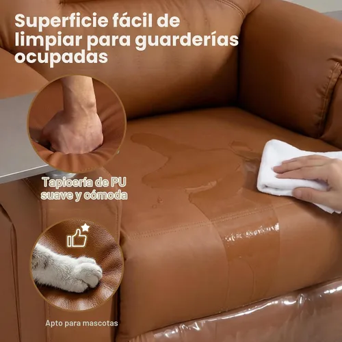 Vista 9 de Sillón reclinable giratorio eléctrico con reposacabezas y lumbar ajustables Marrón