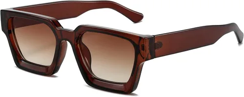 Vista 39 de AIEYEZO Gafas de sol cuadradas para mujeres y hombres, gafas de sol cuadradas con montura gruesa, estilo de diseñador simple