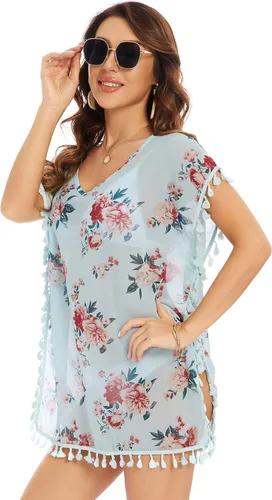 Vista 4 de Tandisk Traje de baño de gasa para mujer, para cubrir el traje de baño