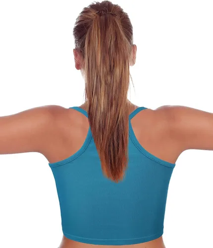 Vista 6 de Camiseta corta de tirantes para mujer, 6 piezas, espalda cruzada, sin mangas, para el hogar, yoga