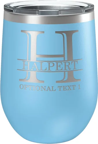 Vista 20 de Vaso de vino personalizado de 12 onzas (17 colores) de acero inoxidable recubierto de polvo con tapa, grabado personalizado, regalo personalizado