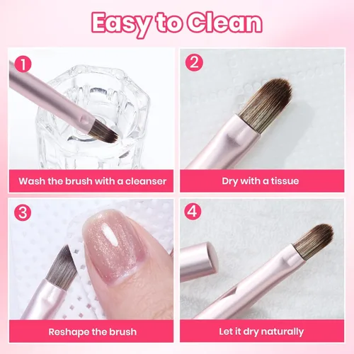 Vista 7 de Beetles - Brocha de uñas para constructor de uñas de gel de doble punta, herramientas de pintura, pincel de uñas, cepillo de limpieza de uñas