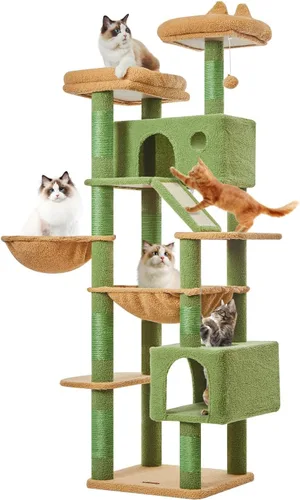 Vista 111 de Taoqimiao Árbol para gatos de 57.5 pulgadas, torre para gatos de interior para adultos, condominio extragrande para gatos, 8 postes rascadores